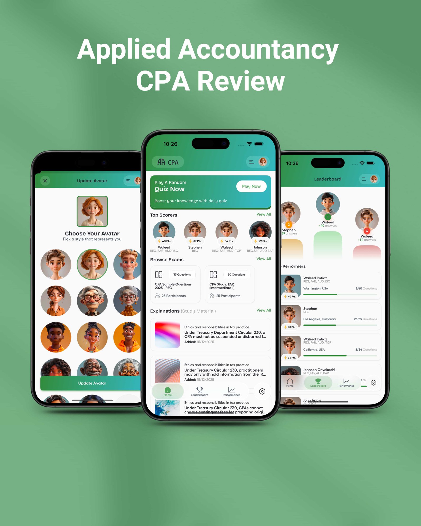 Applied Accountancy app interface